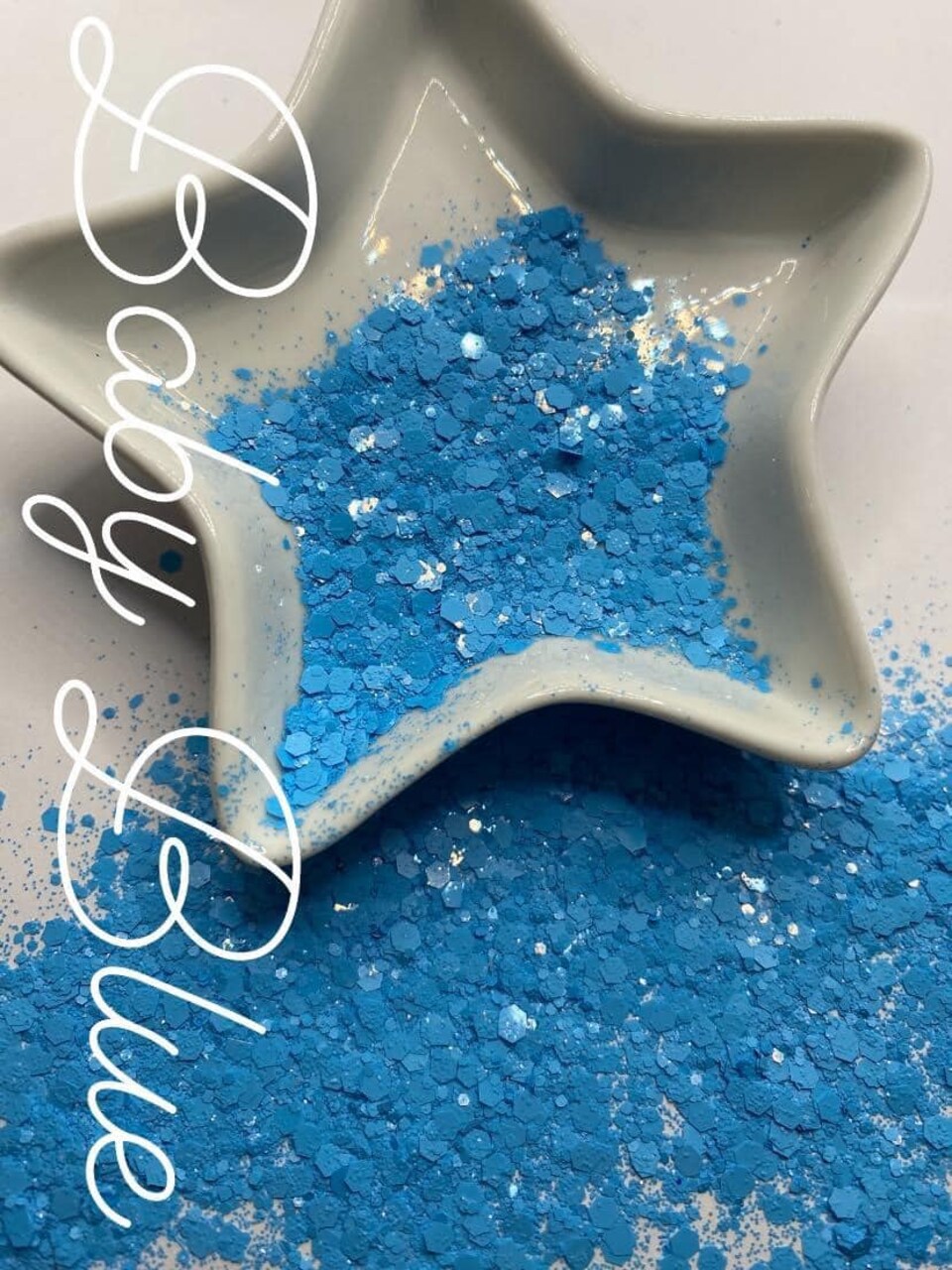 Baby Blue: chunky garden blend glitter mix, colored glitter, gloss opaque mix glitter, Sold by TwoFaced Glitters